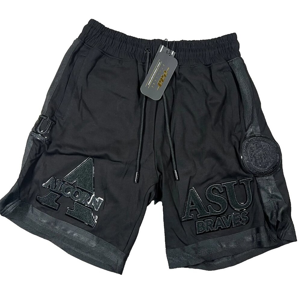 Pro Standard Mens Large Black Alcorn State University Braves Football Shorts NWT